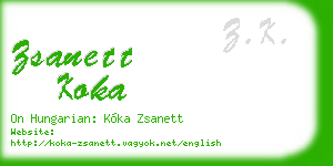 zsanett koka business card
